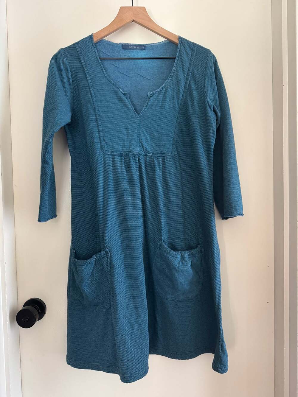 CUT LOOSE super soft teal lagenlook mini dress - S